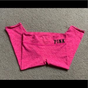 VS PINK Heathered Pink Cropped Leggings SIZE MED